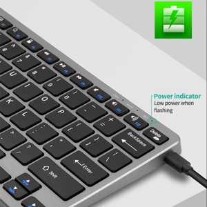 Clavier et souris sans fil BT 5.0 & 2.4G, ensemble mini clavier multimédia et souris pour ordinateur portable, PC, TV, iPad, Macbook, Android - Product Image 2