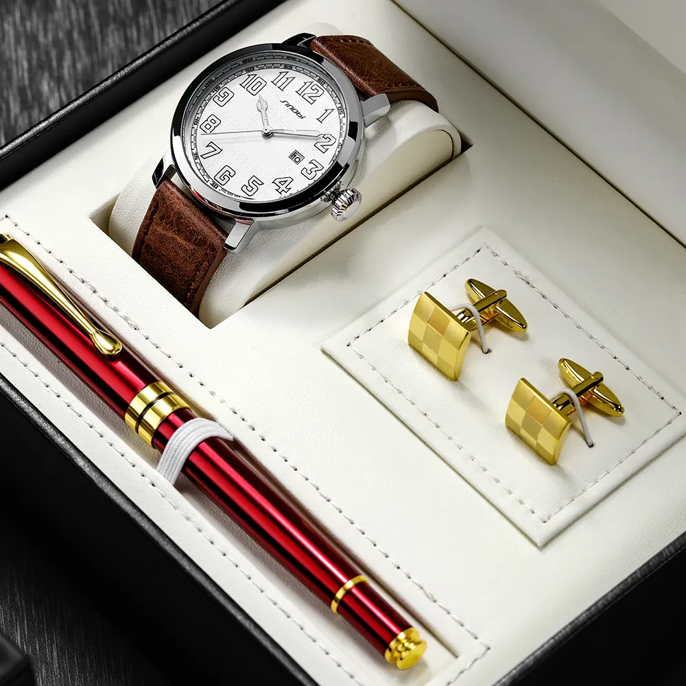 High end design black cardboard paper flip watch gift box packaging quartz watches men OEM/RTS Watch Set
