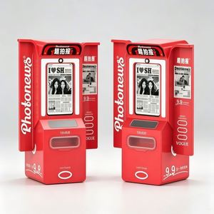 Machine Photobooth Vintage Rétro Style Journal, Mini Kiosque Photo Libre-Service, Impression Instantanée Automatique, Distributeur Automatique de Selfies - Product Image 4