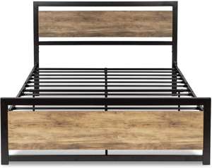 Двойная металлическая железная и деревянная рама для кровати оптом - Product Image 3