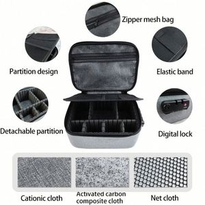 Bolsa a Prueba de Olores con Candado de Combinación, Estuche Organizador para Pipas de Tabaco, Caja de Seguridad para Medicamentos, Bolsa de Almacenamiento Inodora - Product Image 5