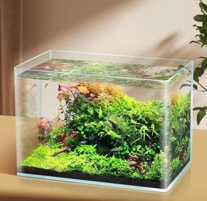 Acquario in Vetro Super Bianco di Lusso, Piccolo Acquario da Scrivania ad Angolo, Ecologico, <span class=keywords><strong>per</strong></span> <span class=keywords><strong>Tartarughe</strong></span>, <span class=keywords><strong>per</strong></span> Soggiorno, Acquario in Scatola - Product Image 4