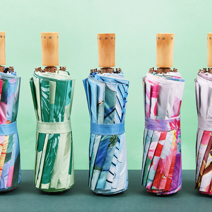 Paraguas compacto de lujo de 21 pulgadas, 16K, mango de madera de 16K, paraguas de Sol de lluvia plegable tradicional personalizable para Manual de viaje - Product Image 3