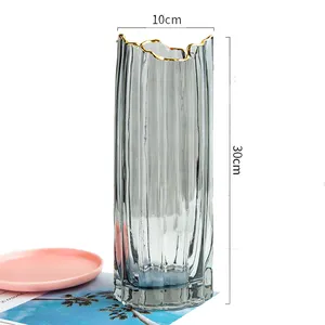 14 سنتيمتر الأوسط الماس تصميم بوهيميا نمط الزجاج زهرية الديكور جولة مزهرية زجاجية اوعية الزجاج الشفاف