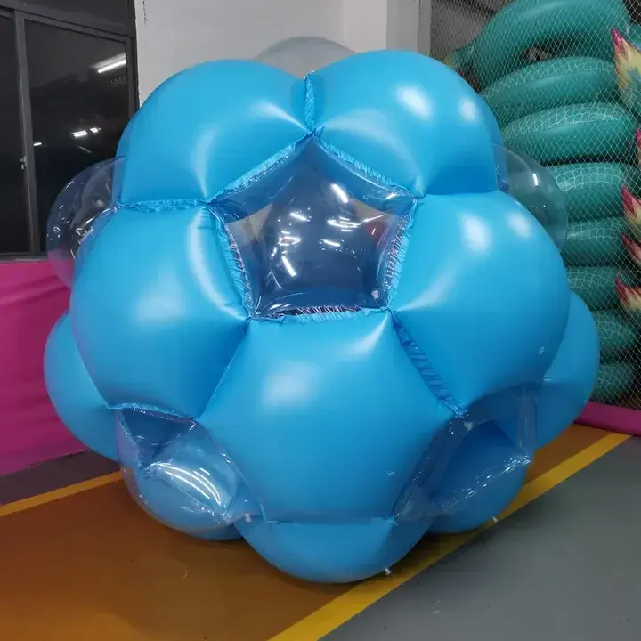 Custom blue Inflatable Body Zorb Ball Suit Wearable Human Bumper Bubble Body Ball for Adults kids outdoor toy