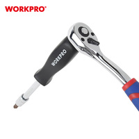 WORKPRO 46PC 1/4 pouces DR. Kit de douilles de poignée à cliquet à dégagement rapide, boîte à outils de voiture, ensemble de douilles mécaniques