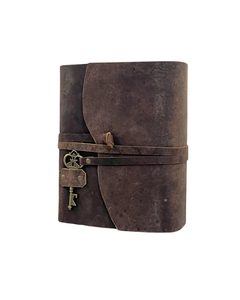 Diario de Cuero Hecho a Mano con Llave Antigua, Cuaderno Vintage con Páginas en Blanco para Escribir, Dibujar, Bocetar, Diario y Viajes - Product Image 1