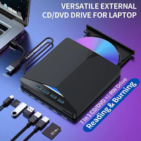 Unidad de CD/DVD Externa Fervit 7 en 1, Grabadora USB 3.0 Tipo-C para Portátil/Escritorio