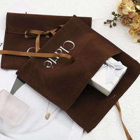 Kantong Beludru Mewah Dapat Digunakan Kembali Dengan Logo Kustom, Kantong Perhiasan Mikrofiber Kecil, Kemasan Parfum Lingerie, Kantong Hadiah Anti Debu Dengan Tutup Lipat
