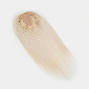 Factory Wholesale 12A European Hair 6*6 Human Hair Pieces Silk Base Full <b>Fishnet</b> Toppers for Women - Product Image 2