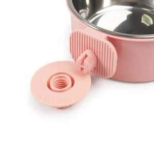 للبيع بالجملة مستلزمات حيوانات أليفة معلقة 2 في 1 من الفولاذ المقاوم للصدأ للكلاب والقط وعاء مائي معلق مع حامل مسامير - Product Image 3