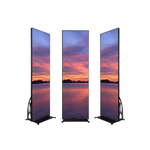 High Performance IP65 Rated Portable LED Tri-Fold Poster Screen for Elevator Wayfinding and Education Advertising