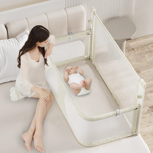 Chất Lượng Cao Thêm Cao Công Cụ Miễn Phí Cài Đặt Có Thể Gập Lại Toddler Mùa Thu Phòng Chống Ngủ An Toàn 2 Trong 2 Bé Giường Cũi Giường Bảo Vệ Đường Sắt - Product Image 2