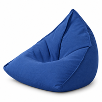 Fauteuil pouf en coton et lin avec rembourrage en billes EPP écologiques, dossier haut, pour salon, chambre et home cinéma (pour adultes)