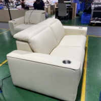 Wohnzimmermöbel Zweisitzer Luxus-Relaxsessel Heimsofa Elektrischer Relaxsessel Echtes Leder Mikrofaser-Leder
