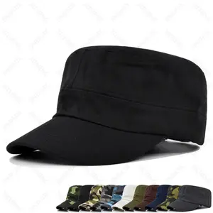 Gorra de béisbol plana ajustable para hombre y mujer, gorro de béisbol con logotipo personalizado bordado, color sólido