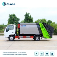 Camion de ramassage des déchets Isuzu 4x2 avec benne verte, camion compacteur de déchets pour usage urbain, camion de collecte des déchets en promotion