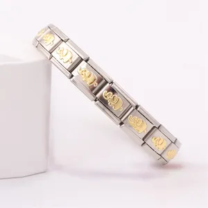 High Quality Stainless Steel Plain Italian Charms Elastic Bracelet Wholesale Jewelry For Women