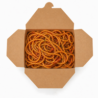 Boîte pliante en papier kraft pour repas, emballage alimentaire jetable pour salades à emporter, restaurant