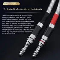 Câble Audio HiFi 16 brins tressé 7N monocristallin cuivre plaqué argent fiche banane 8m veste en PVC pour amplificateur de téléphone portable