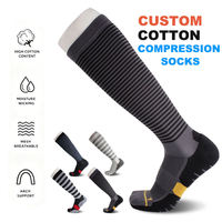 Chaussettes de compression graduée montantes sur mesure 15-20 mmHg respirantes pour la course, les voyages, les soins infirmiers, le travail et le cyclisme, unisexe