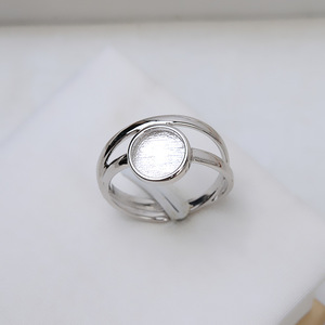 Anillo de Plata S925 para DIY con Perlas, Anillo Abierto de 8mm para Mujer, Soporte para Anillo de Jade, Sin Aguja, Anillos Elegantes y a la Moda para Mujer - Product Image 2