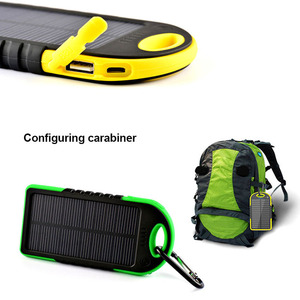 Banque D'énergie solaire 5000mah Téléphone Portable Batterie Chargeur Double Usb Led avec <span class=keywords><strong>Crochet</strong></span> D'<span class=keywords><strong>escalade</strong></span> - Product Image 4