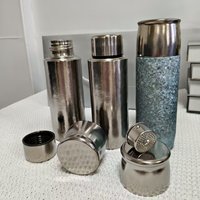 Nouvelle bouteille d'eau en titane pur à double paroi isolée de 390 ml sans BPA, tasse à thé portable, peinture à la fleur de glace, 24h