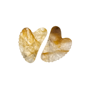 Gezichts Tilgereedschap Goudgeel Kwarts Citrien Guasha Gereedschap Kristal Citrine Guasha Steen Lymfedrainage Tool Met Tanden - Product Image 5