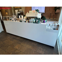 Conception personnalisée de comptoir de bar pour café, aménagement intérieur et extérieur unique pour restaurant de thé au lait