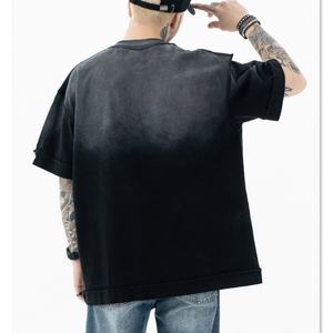 Camiseta de Manga Corta Vintage con Lavado Degradado Estilo Americano de Alta Calidad Personalizada 2024 para Hombre y Mujer - Product Image 4