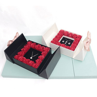 Valentijnsdag Dubbele Deuren Eeuwige Bloemen Rose Sieraden Doos Verjaardag Roze Ring Box Vakantie Geschenken