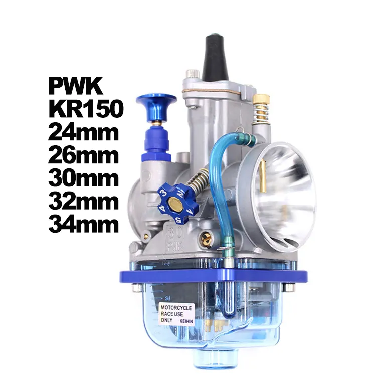 Modificato KR150 Square Blue Bowl 24mm 26mm 28mm 30mm 32mm 34mm Carb Racing moto PWK carburatore per Keihin