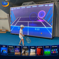 Jeux sportifs interactifs muraux multi-balles virtuels avec projecteur ou écran LED pour jeu de réaction de lancer de balles en intérieur