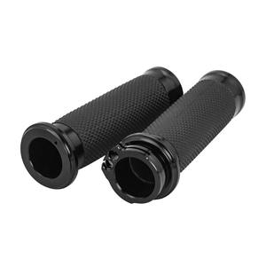 Empuñaduras negras para motocicleta, empuñaduras de manillar de 1 pulgada, compatibles con Harley, Honda, Kawasaki, Suzuki, Yamaha, Bobber, Chopper, C - Product Image 1