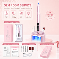 Machine à ongles électrique avec lampe UV intégrée, kit de manucure professionnel, support de bits de bureau, fournisseur OEM de marques privées