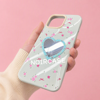 Coque de téléphone mignonne en forme de cœur avec motif floral, en TPU souple, avec protection de l'appareil photo pour iPhone 15 17 18 Pro Max Samsung A55 A56