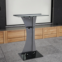 Ekintop Pupitre en Verre Noir, Podium, Estrade, Meuble Moderne