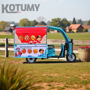 Chariot <span class=keywords><strong>de</strong></span> nourriture multifonctionnel tricycle électrique, chariot à hot-dog, <span class=keywords><strong>hamburger</strong></span>, boissons et frites - Product Image 4