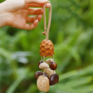 Wholesale Boho Natural Fruit Shell <b>Wind</b> <b>Chime</b> Charm, Handcrafted Hanging Pendant Nature Handmade Souvenir Decor - Product Image 4