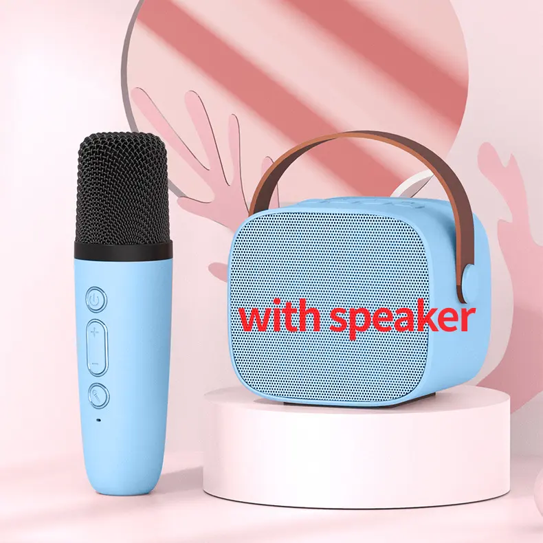 TSSD portable Bluetooth & Memory card & AUX mode Kids Adults family Mini Karaoke Machine set Wireless Microphone with speaker
