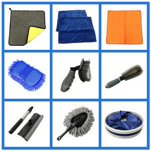 Kit de herramientas de limpieza de coches, juego de 10 piezas con toallas, esponjas, cepillos y cubo para lavado y mantenimiento de vehículos - Product Image 4