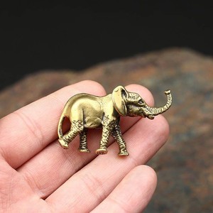 Elefante Creativo Adornos Antiguo Metal Sólido Animal Estatua Artesanía Té Mascota Hogar Oficina Decoración de Escritorio - Product Image 4