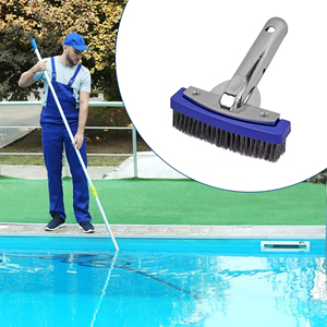 Brosse de <span class=keywords><strong>piscine</strong></span> robuste en acier inoxydable avec poils en fil métallique, brosse de nettoyage de <span class=keywords><strong>piscine</strong></span> courbée pour algues et tartre, compatible avec les perches de <span class=keywords><strong>piscine</strong></span> standard - Product Image 6