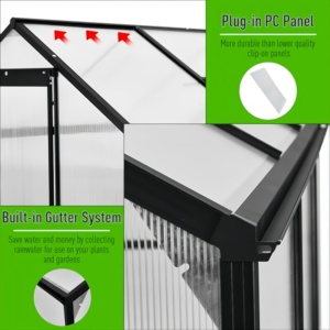 เรือนกระจกอลูมิเนียมพร้อมประตูบานเลื่อนคู่แบบไม่ติดตั้งบนผนัง - Product Image 3