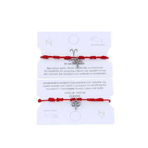 Pulsera del Festival de los Siete Estrellas de Aries, Amuleto de Cordón Rojo Hecho a Mano, Joyería Astrológica de Acero Inoxidable para Mujer - Product Image 2