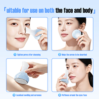 Herramientas para el Cuidado de la Piel, Palitos Criogénicos Blancos, Rodillo de Hielo de Acero Inoxidable para Lifting Facial, Gua Sha en Forma de Corazón, Esferas de Hielo para la Cara
