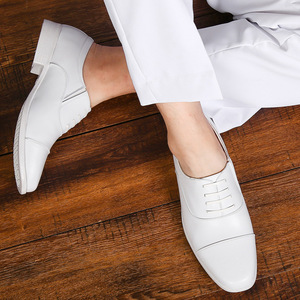 รองเท้าหนังสีดำแบบทางการสำหรับผู้ชาย สไตล์อ็อกซ์ฟอร์ด ผูกเชือก เหมาะสำหรับใส่ทำงาน พื้นรองเท้านุ่ม ระบายอากาศได้ดี สไตล์ฤดูใบไม้ผลิและฤดูใบไม้ร่วง - Product Image 3