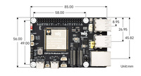 KIT de développement industriel ESP32P4 400MHz HP Core MIPI CSI 1080P Encodage Sortie MIPI DSI WiFi6 BT5 Via SDIO Extended Temp Operation