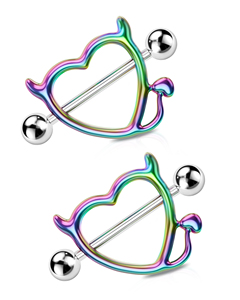 Devil Heart <strong>Nipple</strong> <strong>Rings</strong> Surgical Steel 316L <strong>Nipple</strong> Piercing Bar Piercing Jewelry <strong>for</strong> Women <strong>Men</strong> - Product Image 6